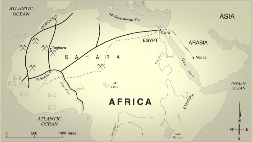 Historic African trade routes map